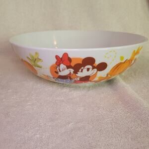 Disney Mickey & Minnie Serving Bowl Autumn Fall Large Salad Pasta Popcorn NEW